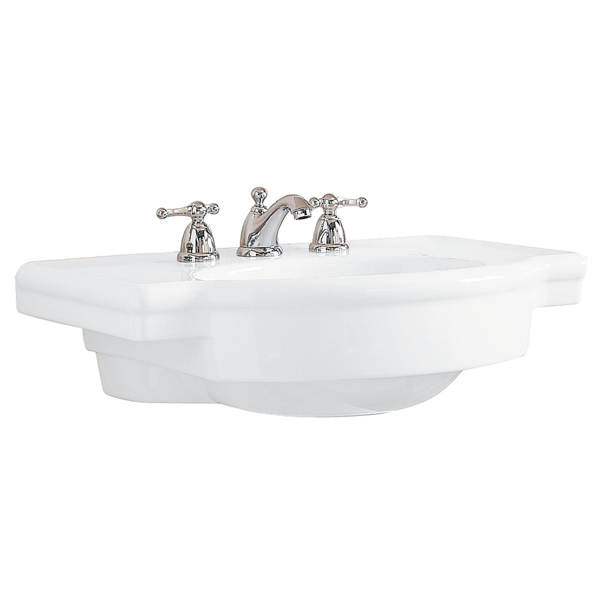 Retrospect 8 Inch Widespread Pedestal Sink Top WHITE